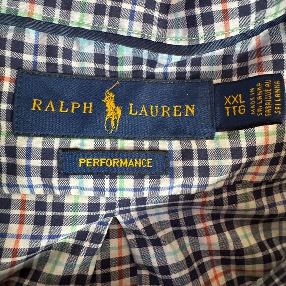 Ralph Lauren Button Down Plaid Dress Shirt Mens Performance Long Sleeve XXL Pony - Picture 5 of 7